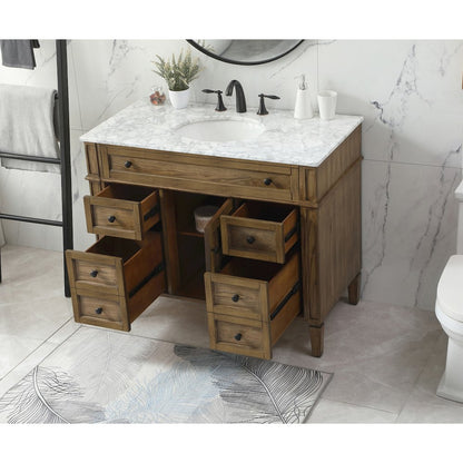 42 inch Single bathroom vanity in driftwood