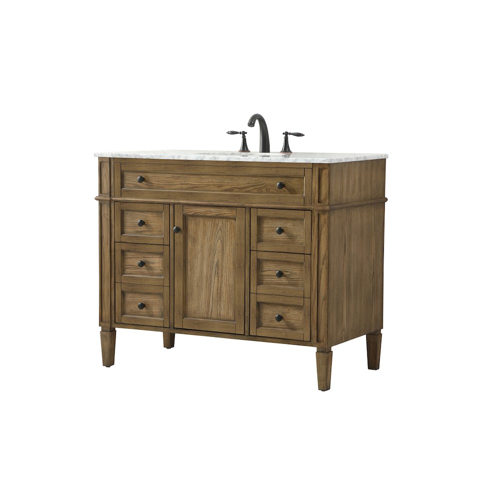 42 inch Single bathroom vanity in driftwood
