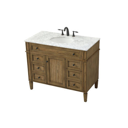 42 inch Single bathroom vanity in driftwood