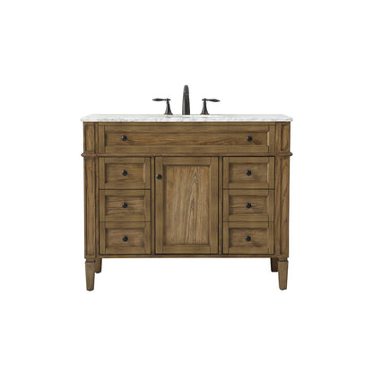 42 inch Single bathroom vanity in driftwood