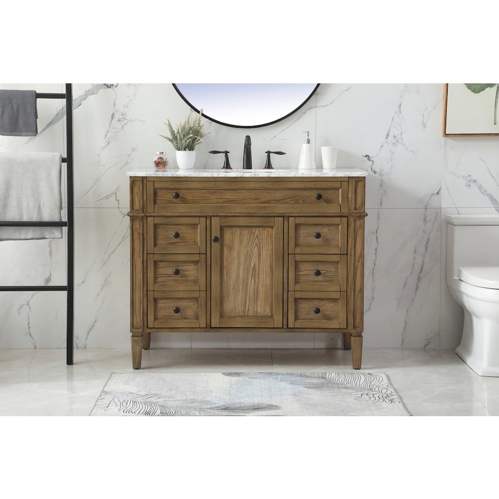 42 inch Single bathroom vanity in driftwood