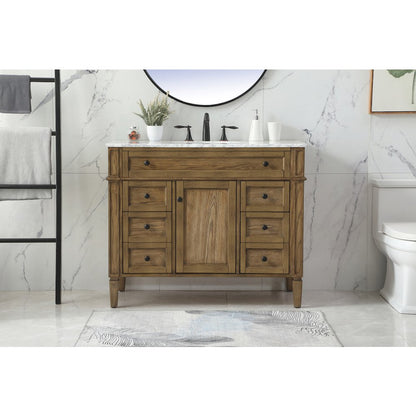42 inch Single bathroom vanity in driftwood