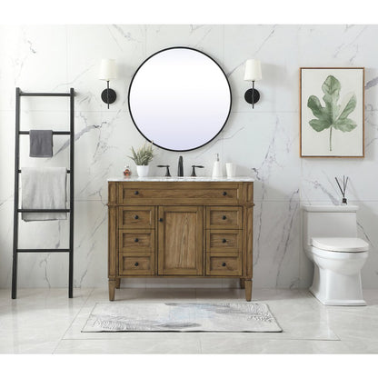 42 inch Single bathroom vanity in driftwood