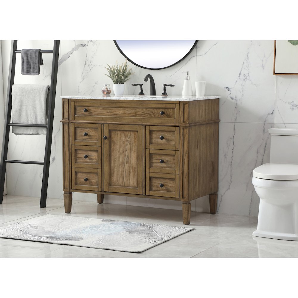 42 inch Single bathroom vanity in driftwood