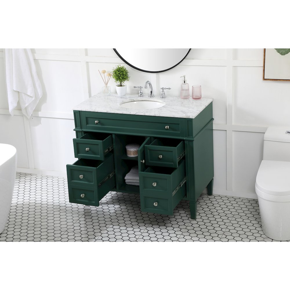 42 inch Single bathroom vanity in green