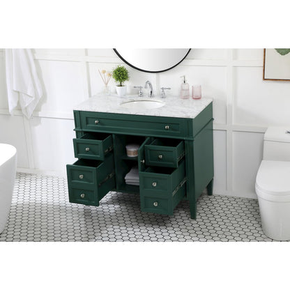42 inch Single bathroom vanity in green