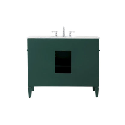 42 inch Single bathroom vanity in green
