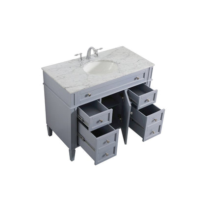 42 inch Single bathroom vanity in grey