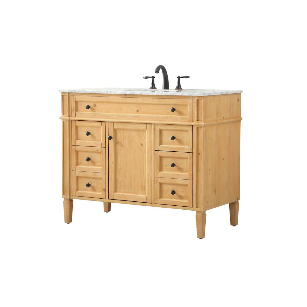 42 inch Single bathroom vanity in natural wood