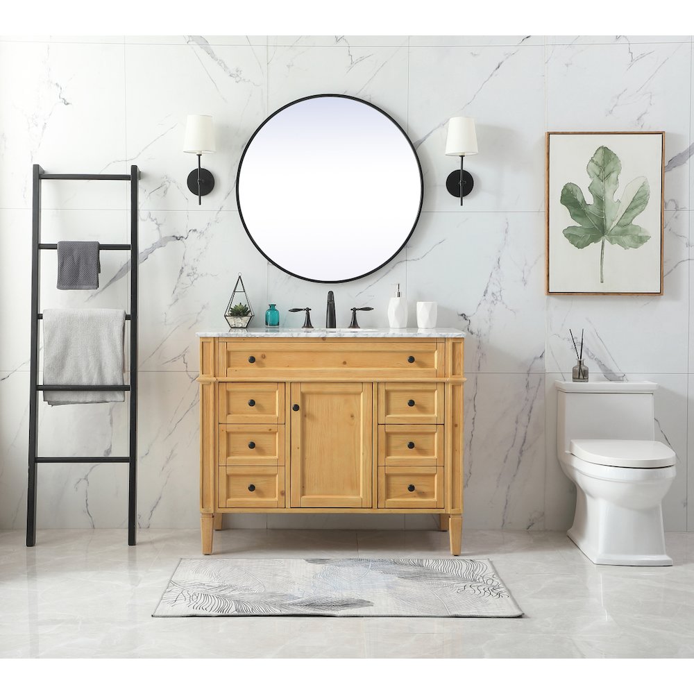 42 inch Single bathroom vanity in natural wood