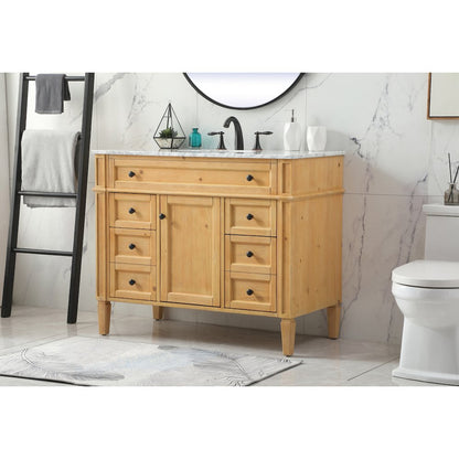 42 inch Single bathroom vanity in natural wood