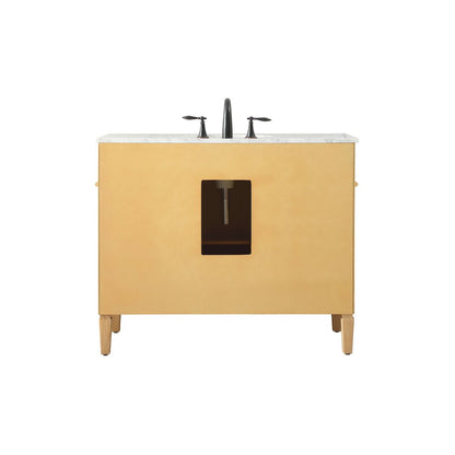 42 inch Single bathroom vanity in natural wood
