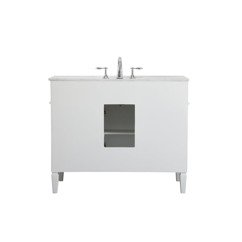 42 inch Single bathroom vanity in white