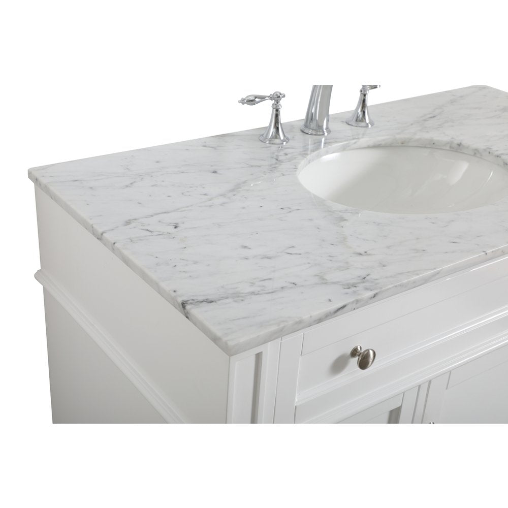 42 inch Single bathroom vanity in white