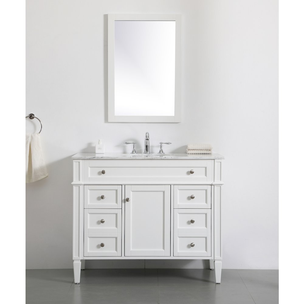 42 inch Single bathroom vanity in white