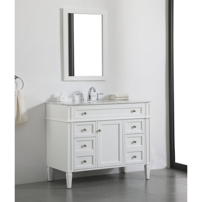 42 inch Single bathroom vanity in white