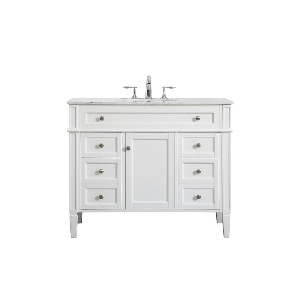 42 inch Single bathroom vanity in white
