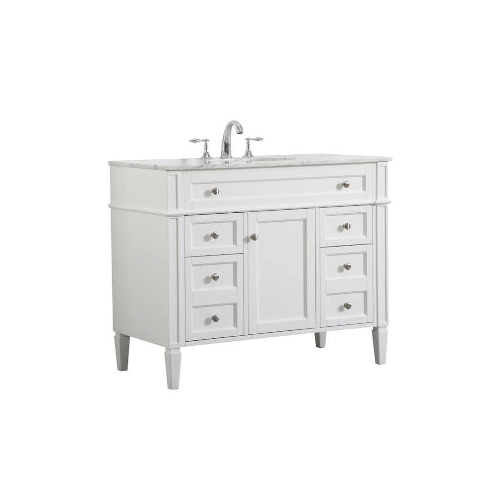 42 inch Single bathroom vanity in white
