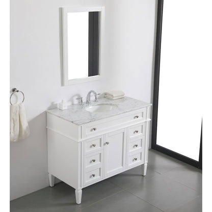 42 inch Single bathroom vanity in white