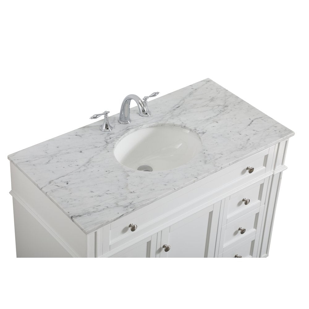 42 inch Single bathroom vanity in white