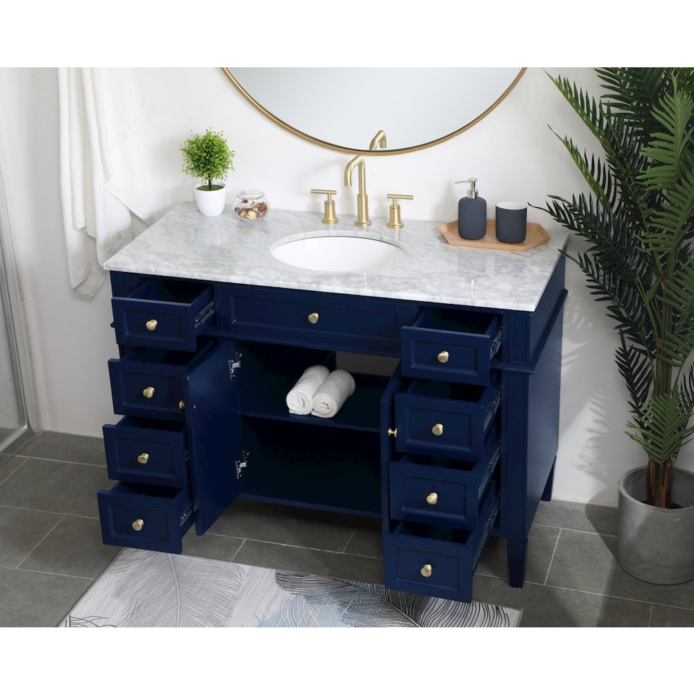 48 inch Single bathroom vanity in blue