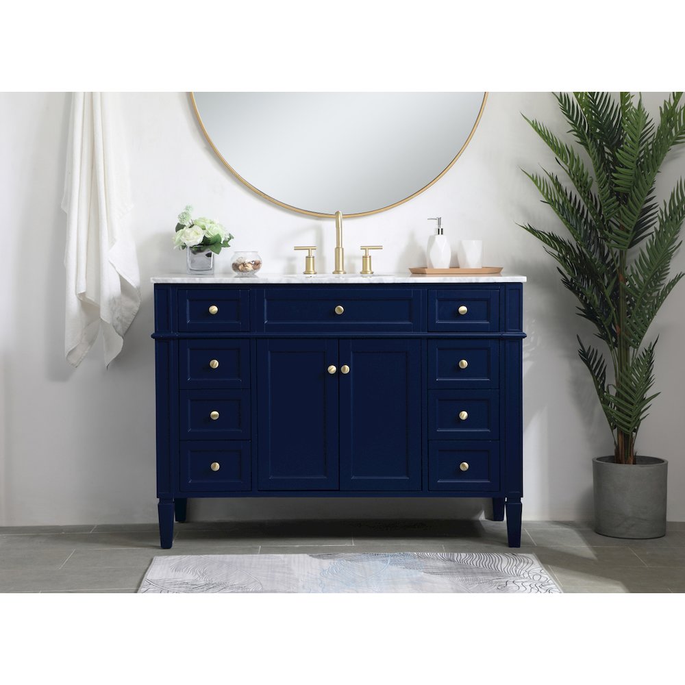 48 inch Single bathroom vanity in blue