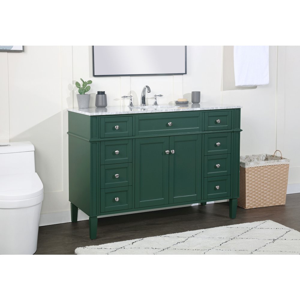 48 inch Single bathroom vanity in green