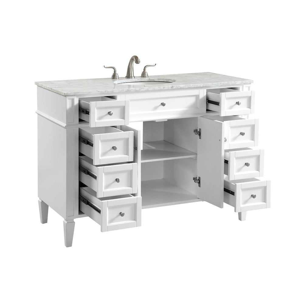 48 In. Single Bathroom Vanity Set In White