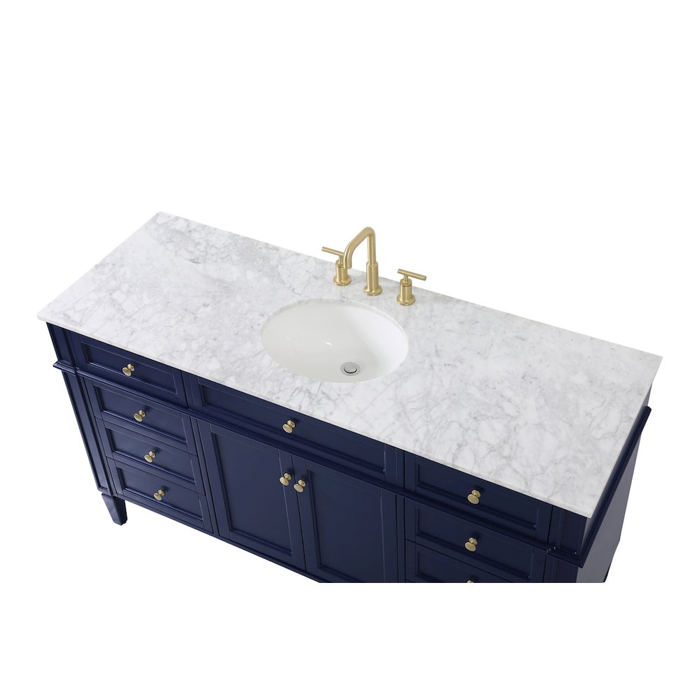60 inch Single bathroom vanity in blue
