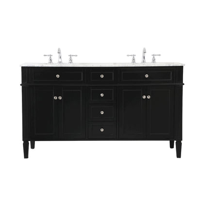 60 inch double bathroom vanity in Black