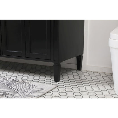 60 inch double bathroom vanity in Black