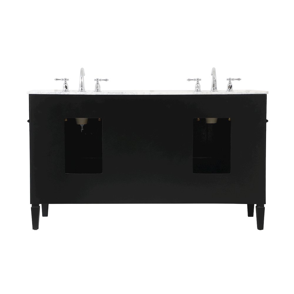 60 inch double bathroom vanity in Black