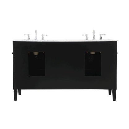 60 inch double bathroom vanity in Black