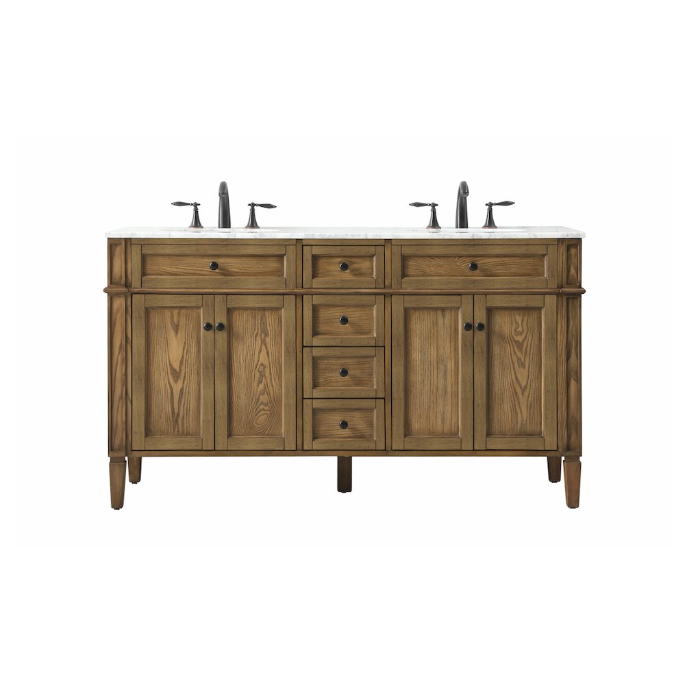60 inch double bathroom vanity in driftwood