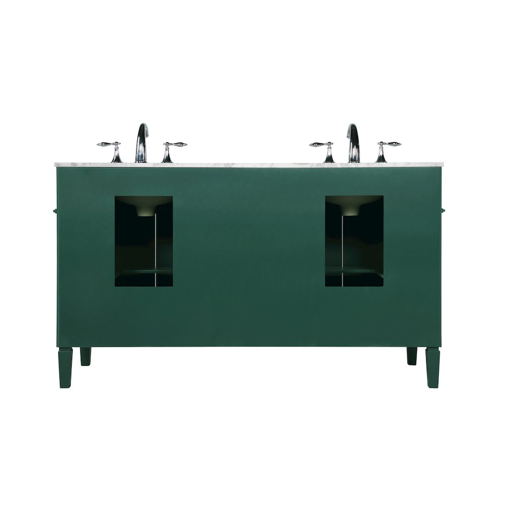60 inch double bathroom vanity in green