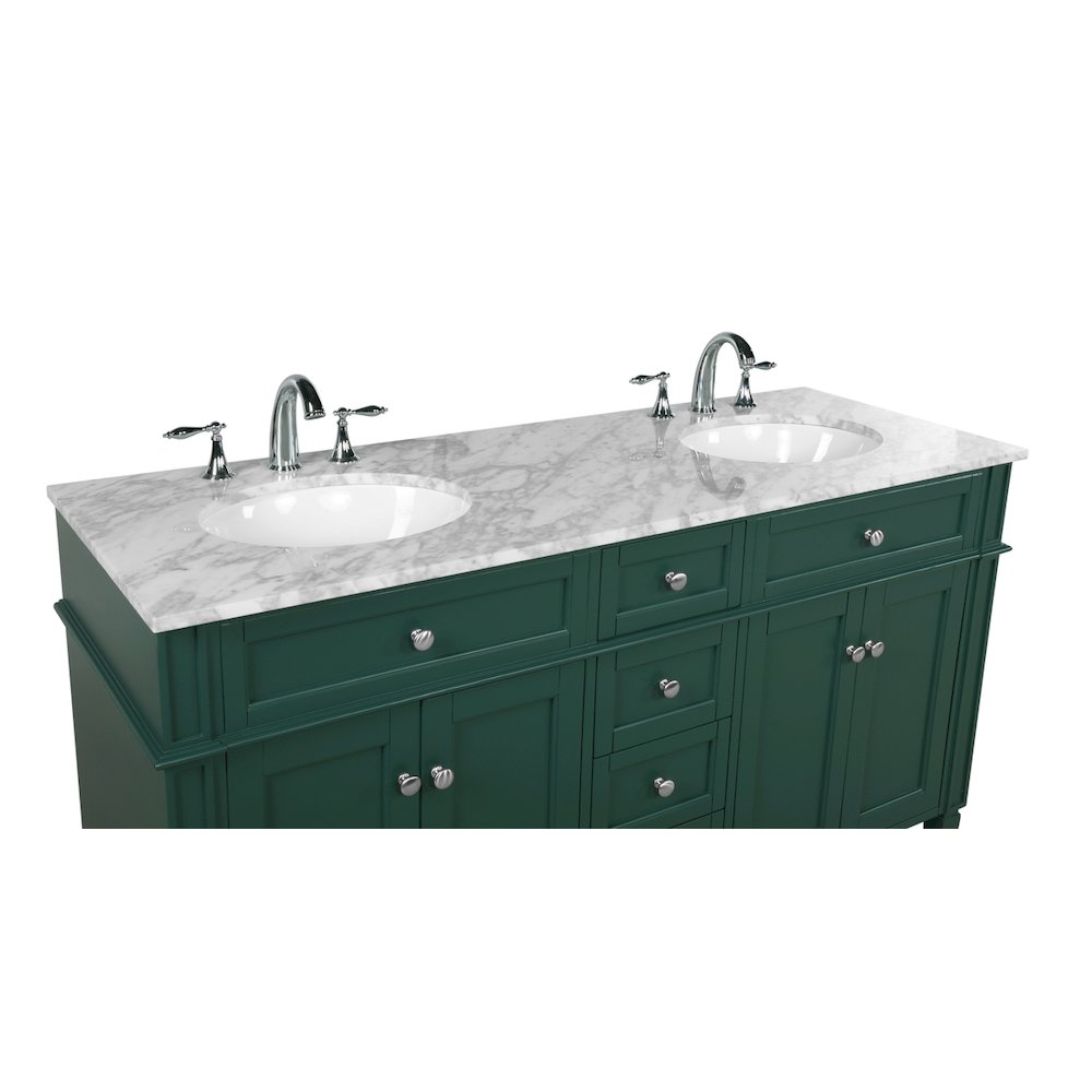 60 inch double bathroom vanity in green
