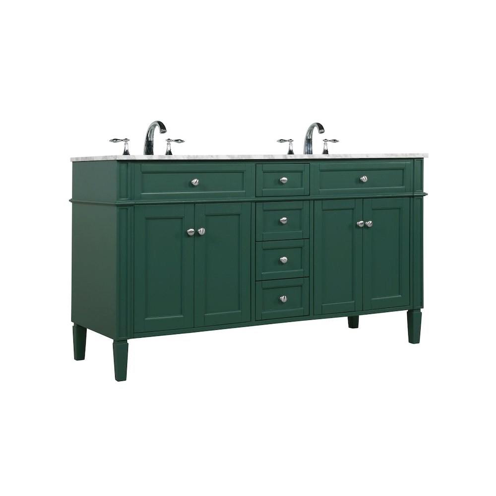 60 inch double bathroom vanity in green