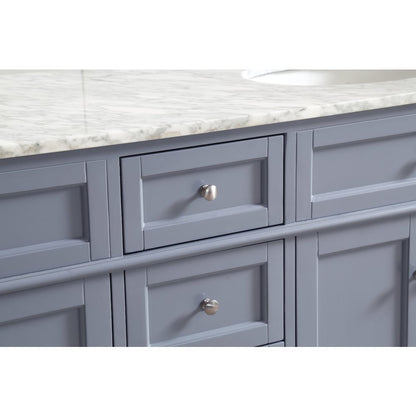 60 In. Double Bathroom Vanity Set In Grey