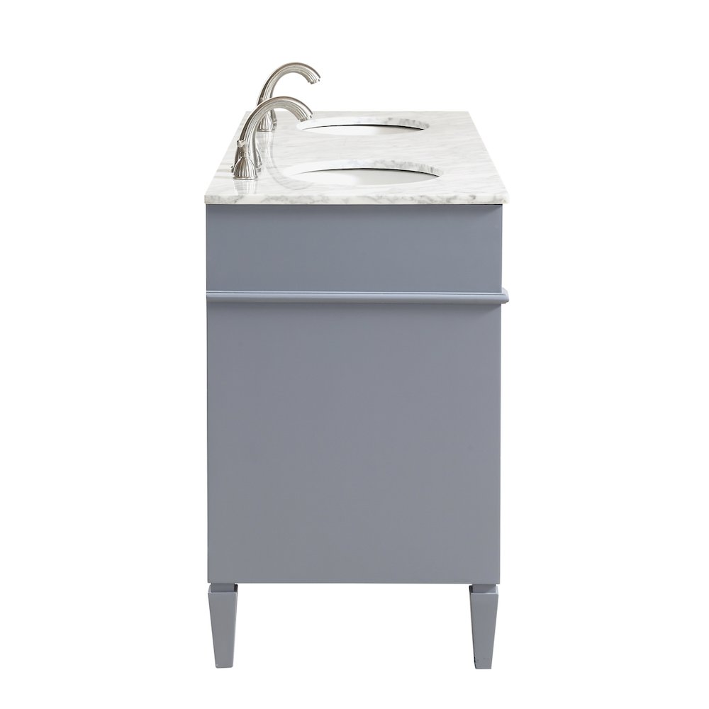 60 In. Double Bathroom Vanity Set In Grey