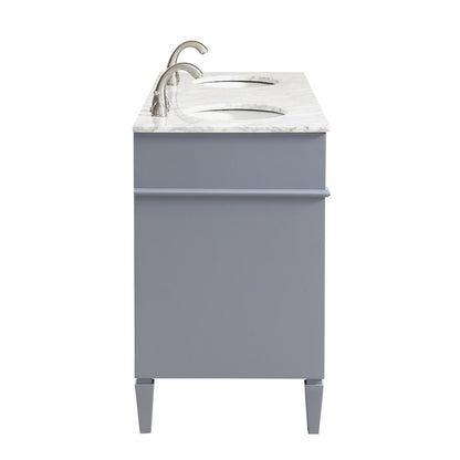 60 In. Double Bathroom Vanity Set In Grey