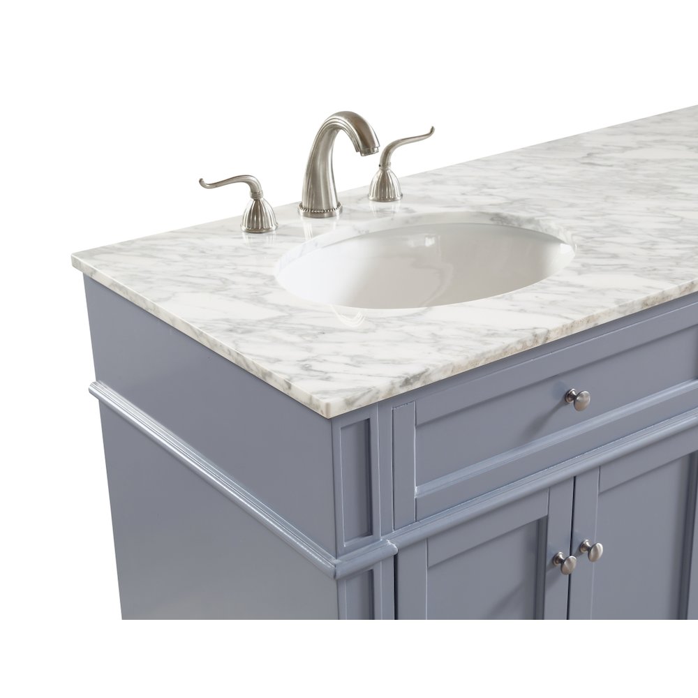 60 In. Double Bathroom Vanity Set In Grey