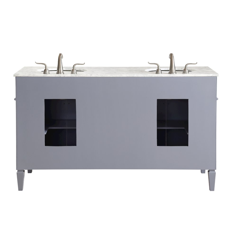 60 In. Double Bathroom Vanity Set In Grey