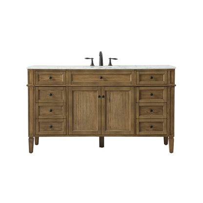 60 inch Single bathroom vanity in driftwood