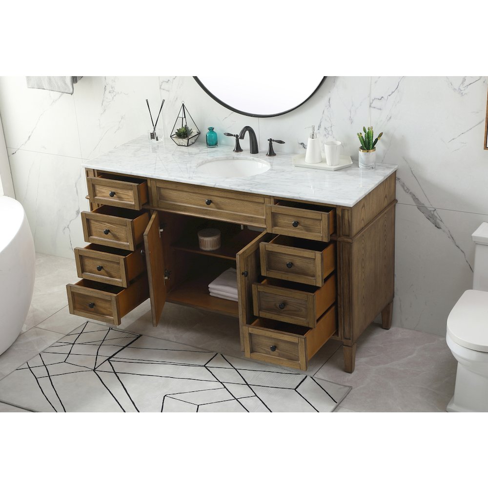 60 inch Single bathroom vanity in driftwood