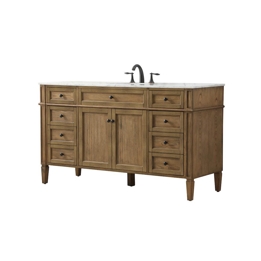 60 inch Single bathroom vanity in driftwood