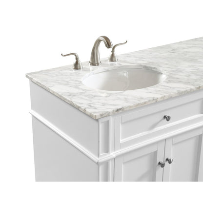 60 In. Double Bathroom Vanity Set In White