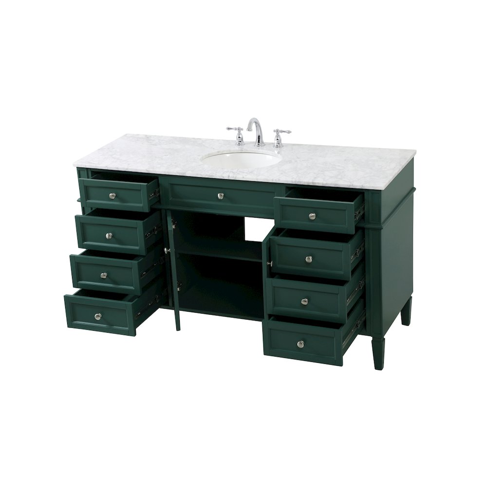 60 inch Single bathroom vanity in green