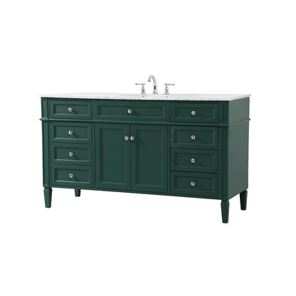 60 inch Single bathroom vanity in green