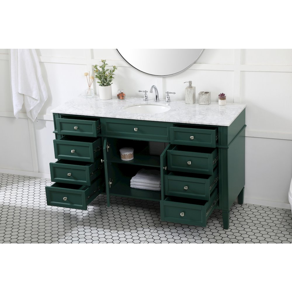60 inch Single bathroom vanity in green