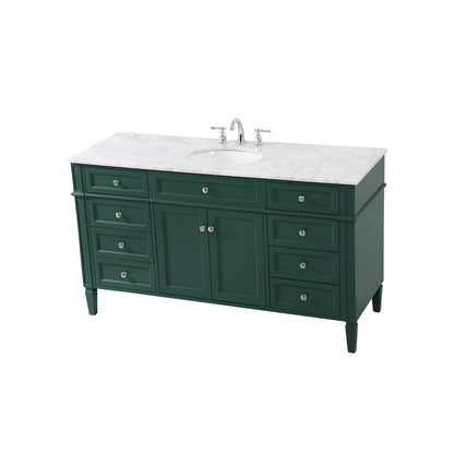 60 inch Single bathroom vanity in green